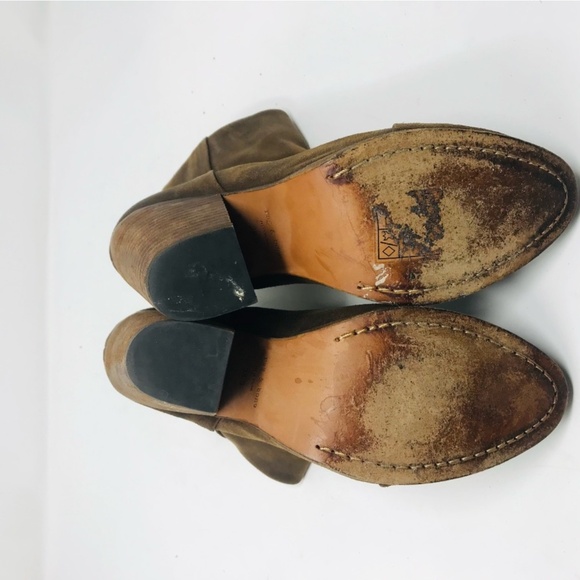 Rag & Bone Newbury Leather Suede Heeled Ankle Booties Brown Size 38.5 - Picture 4 of 6